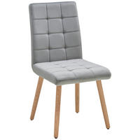 STUHL Samt  - Eichefarben/Grau, Modern, Holz/Textil (47/89/61cm) - MID.YOU