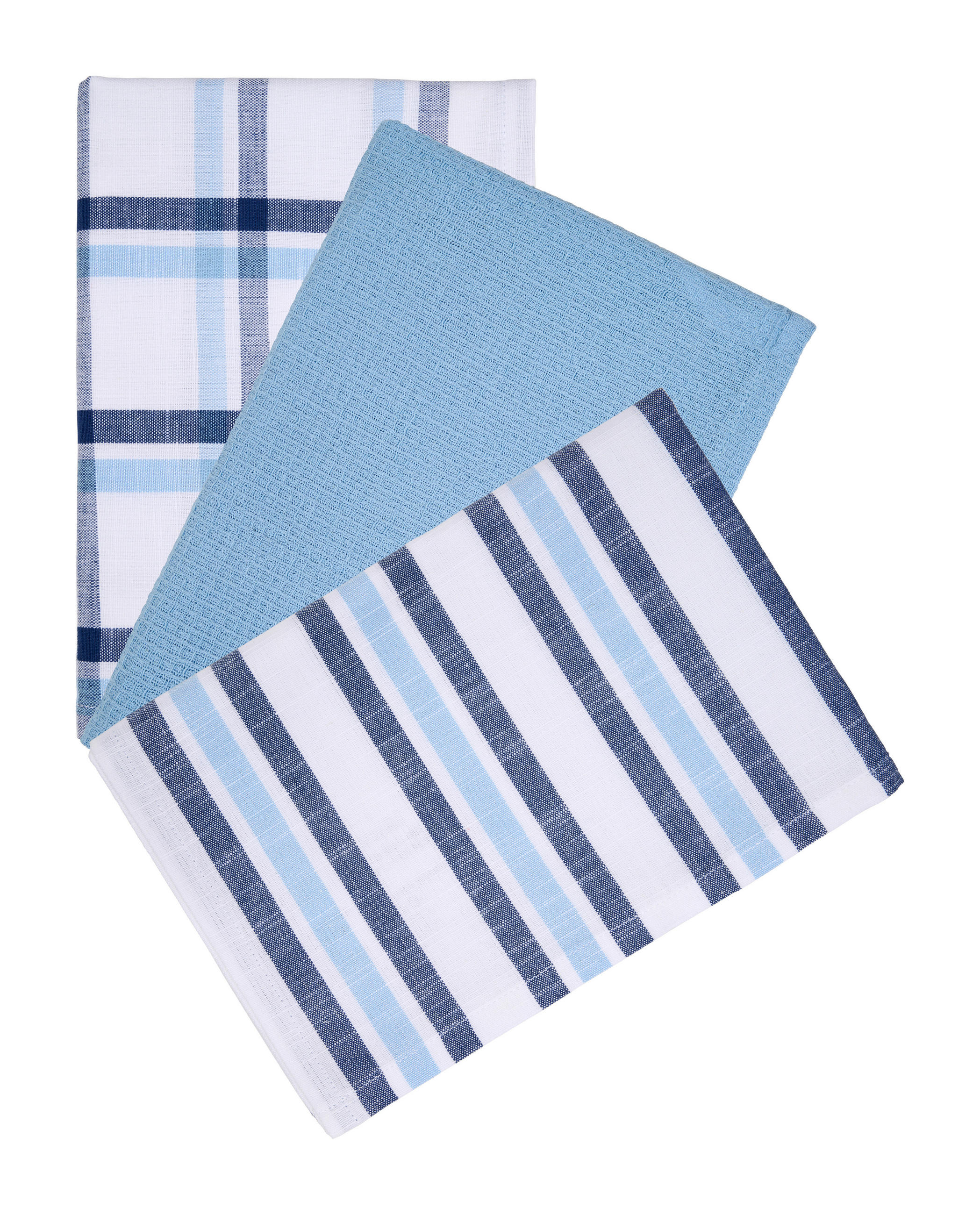 Set Prosoape De Vase 3 piese albastru  - albastru, Design, textil (50/70cm) - Esposa