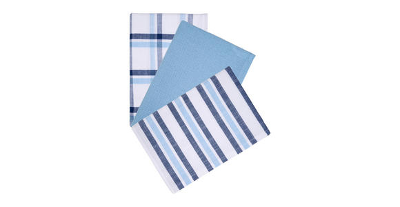 GESCHIRRTUCH-SET 3-teilig Blau  - Blau, Design, Textil (50/70cm) - Esposa