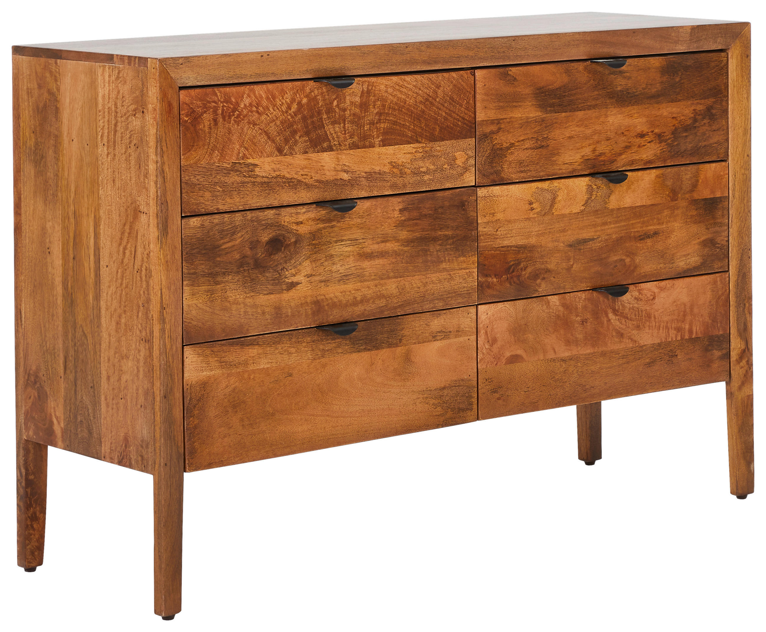 KOMODA, mangové drevo, čierna, medová, 120/80/40 cm - medová/čierna, Lifestyle, kov/drevo (120/80/40cm) - MID.YOU