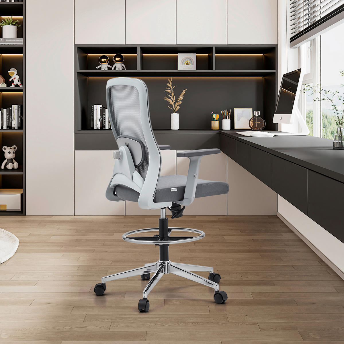 DREHSTUHL Flachgewebe Grau  - Grau, MODERN, Kunststoff/Textil (68/136/60cm) - MID.YOU