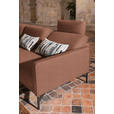 ECKSOFA in Flachgewebe Rostfarben  - Rostfarben/Anthrazit, Design, Textil/Metall (230/254cm) - Ambiente