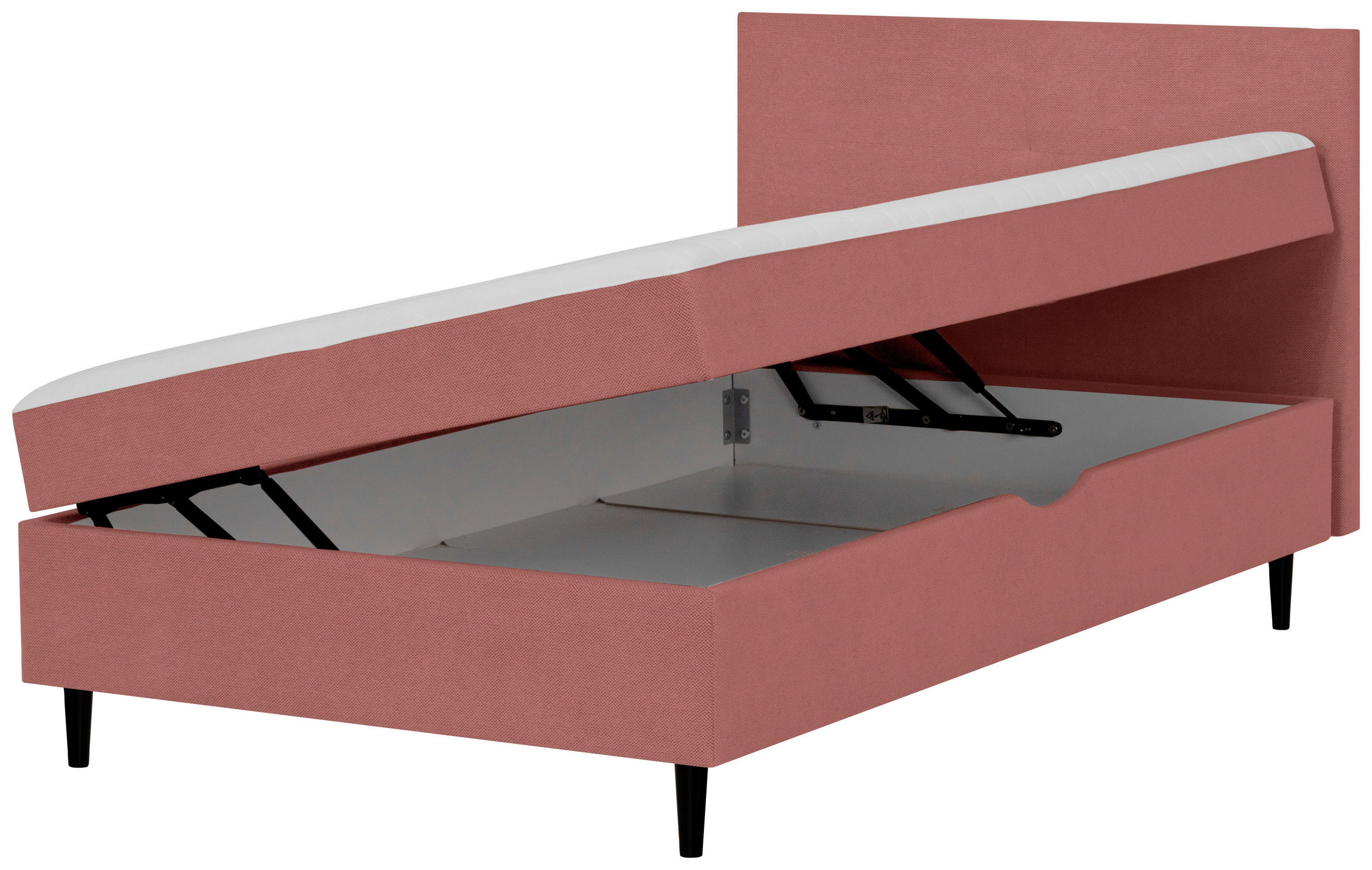 BOXBETT 90/200 cm in Rosa - Schwarz/Rosa, Konventionell, Textil (90/200cm) - P & B