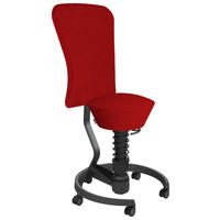 BÜROHOCKER 55/105,115/55 cm  - Rot/Schwarz, Basics, Kunststoff/Textil (55/105,115/55cm) - Aeris