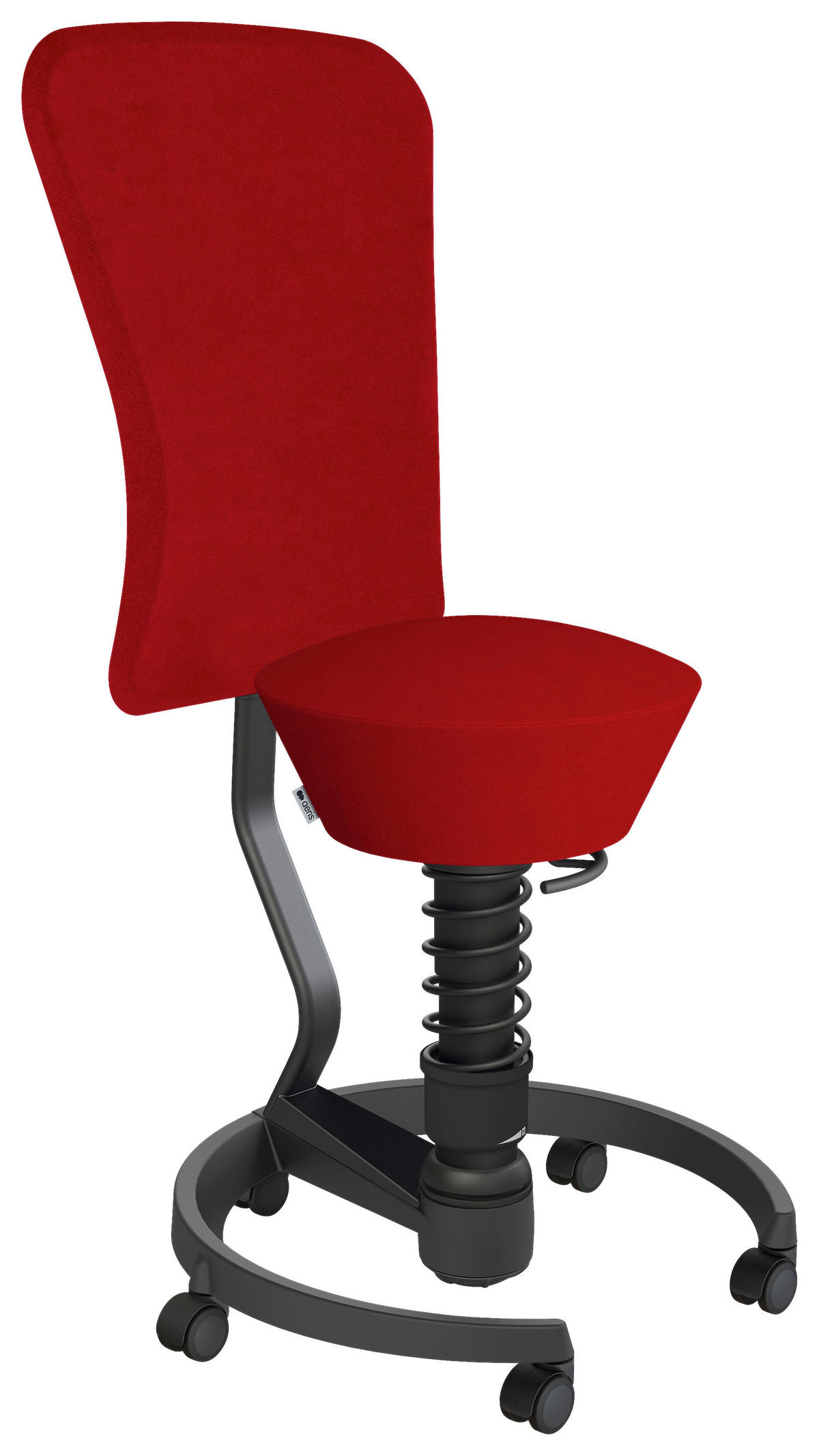 BÜROHOCKER 55/105,115/55 cm  - Rot/Schwarz, Basics, Kunststoff/Textil (55/105,115/55cm) - Aeris