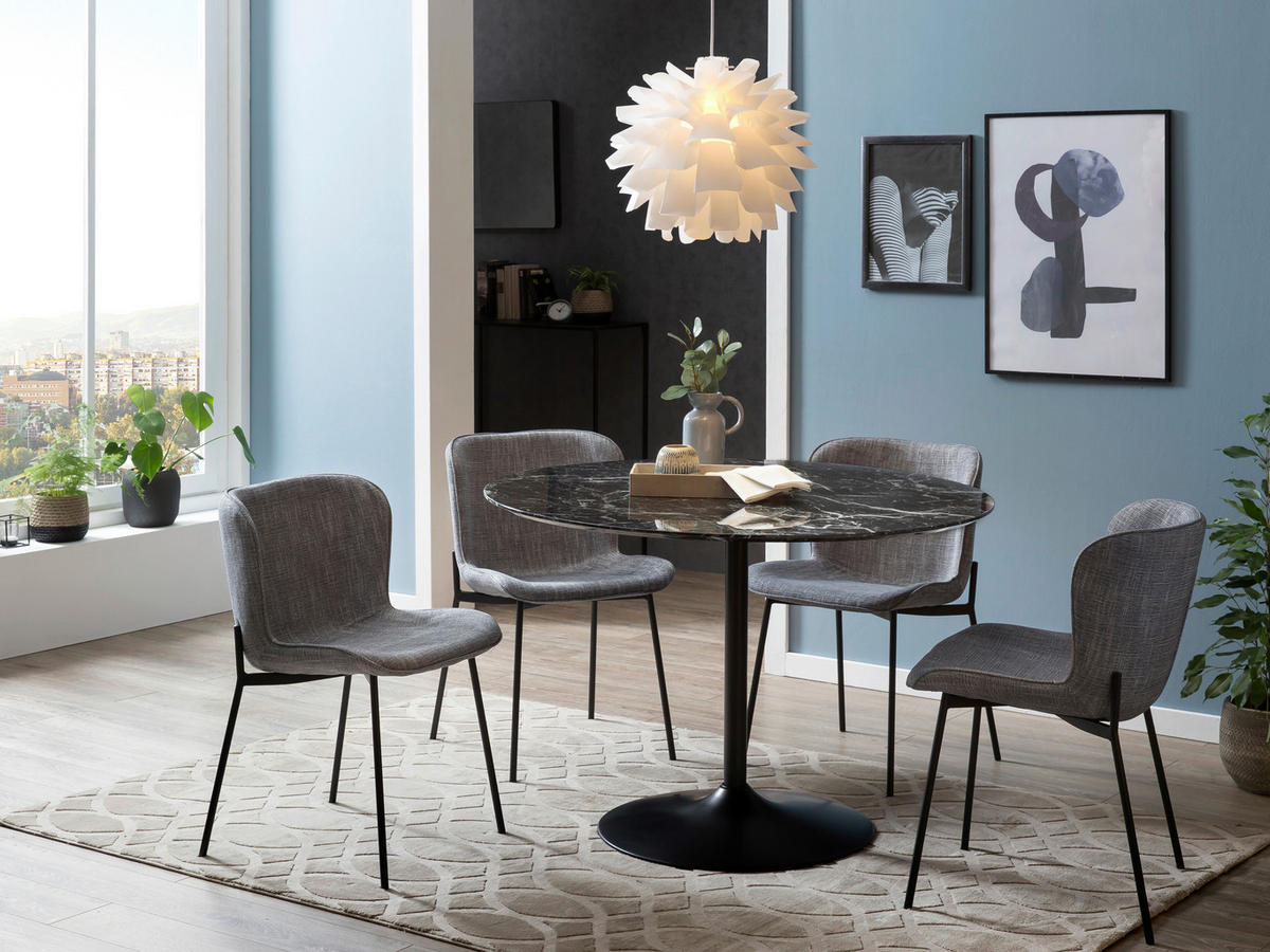 ESSTISCH in Holzwerkstoff 110/110/75 cm  - Schwarz, MODERN, Holzwerkstoff/Metall (110/110/75cm) - Livetastic