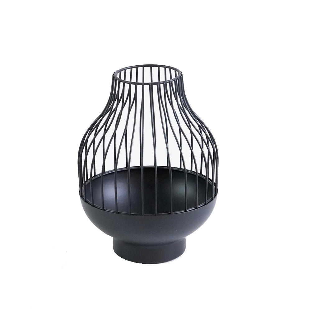 KERZENHALTER - Schwarz, LIFESTYLE, Metall (14,5/21cm) - Ambia Home