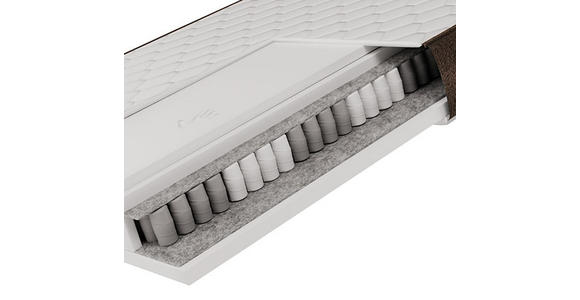 TASCHENFEDERKERNMATRATZE 180/200 cm Höhe ca. 25 cm  - Weiß/Braun, Trend, Textil (180/200cm) - Esposa