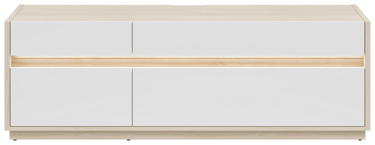 TV-ELEMENT Weiss, Eichefarben  173,5/58,2/42 cm  - Weiss/Eichefarben, Konventionell, Holzwerkstoff/Kunststoff (173,5/58,2/42cm) - Hom`in