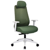 DREHSTUHL Netzbespannung, Webstoff Weiß, Olivgrün  - Weiß/Olivgrün, Design, Kunststoff/Textil (70/120/130/61cm) - Novel