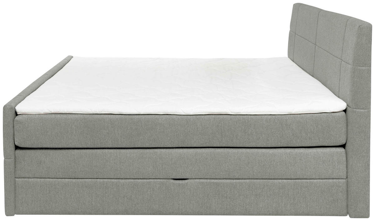 BOXSPRINGBETT 180/200 cm  in Grau  - Grau, KONVENTIONELL, Textil (180/200cm) - Carryhome