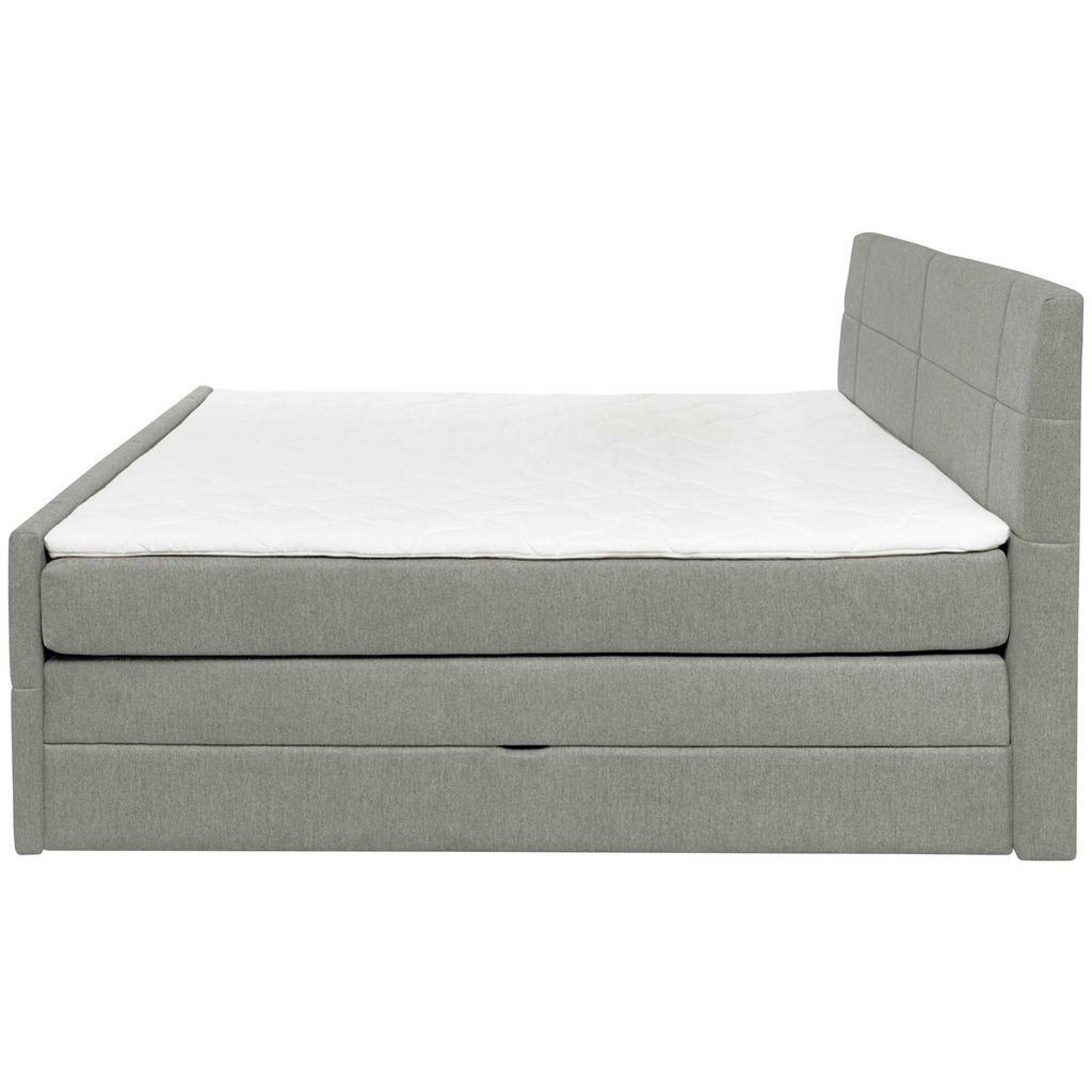 Thumbnail - Carryhome Boxspringbett, Grau, Textil, H2 + H3, 7-Zonen, Höhe ca. 18 cm, 160x200 cm, Topper durchgehend, Wendematratze m...