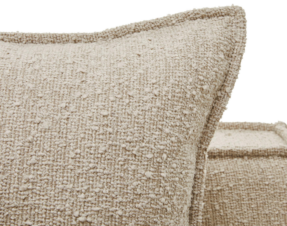 HUSSEN-3-SITZER-SOFA in Bouclé Beige  - Beige/Schwarz, Trend, Kunststoff/Textil (227/92/105cm) - Livetastic