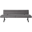 SITZBANK 220/87/70-86 cm  in Grau  - Schwarz/Grau, KONVENTIONELL, Textil/Metall (220/87/70-86cm) - Moderano