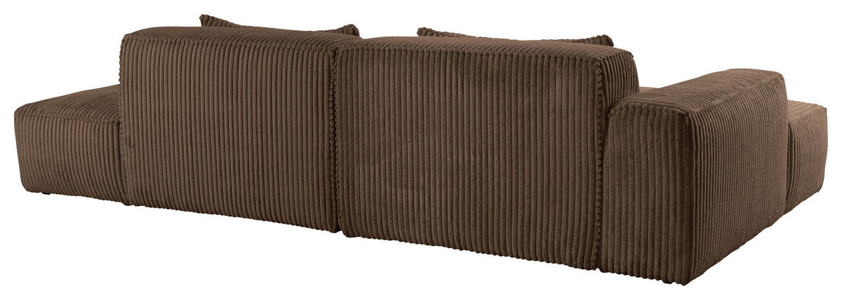 ECKSOFA BILLUND Braun Cord Nierenkissen  - Schwarz/Braun, KONVENTIONELL, Kunststoff/Textil (294/165cm) - Livetastic