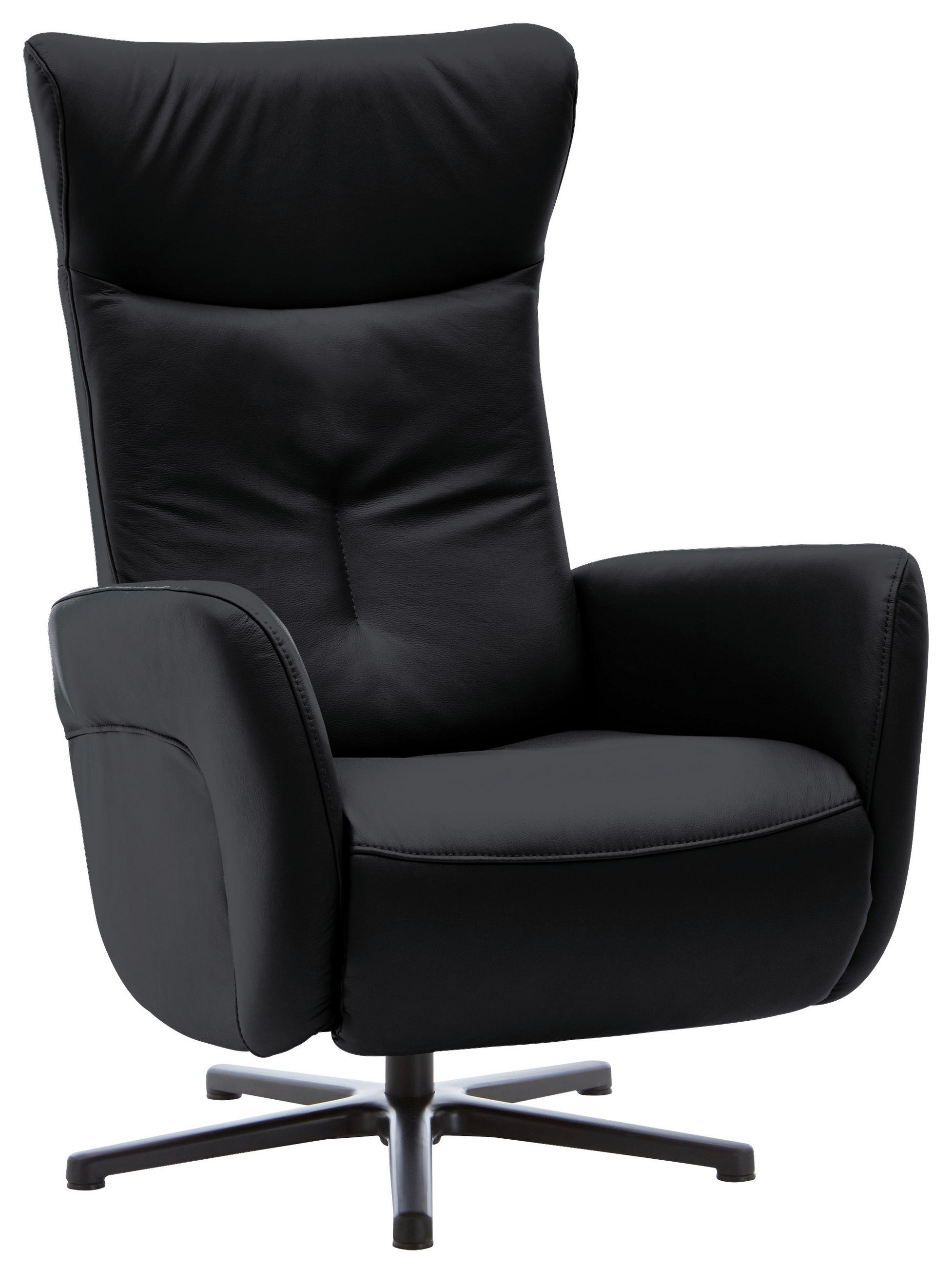 RELAXSESSEL in Leder Anthrazit  - Anthrazit/Schwarz, Design, Leder/Metall (76/112/83cm) - Beldomo Speed