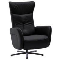 RELAXSESSEL in Leder Anthrazit  - Anthrazit/Schwarz, Design, Leder/Metall (76/112/83cm) - Beldomo Speed