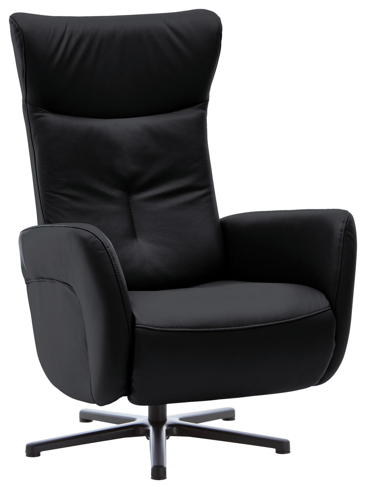 RELAXSESSEL in Leder Anthrazit  - Anthrazit/Schwarz, Design, Leder/Metall (76/112/83cm) - Beldomo Speed