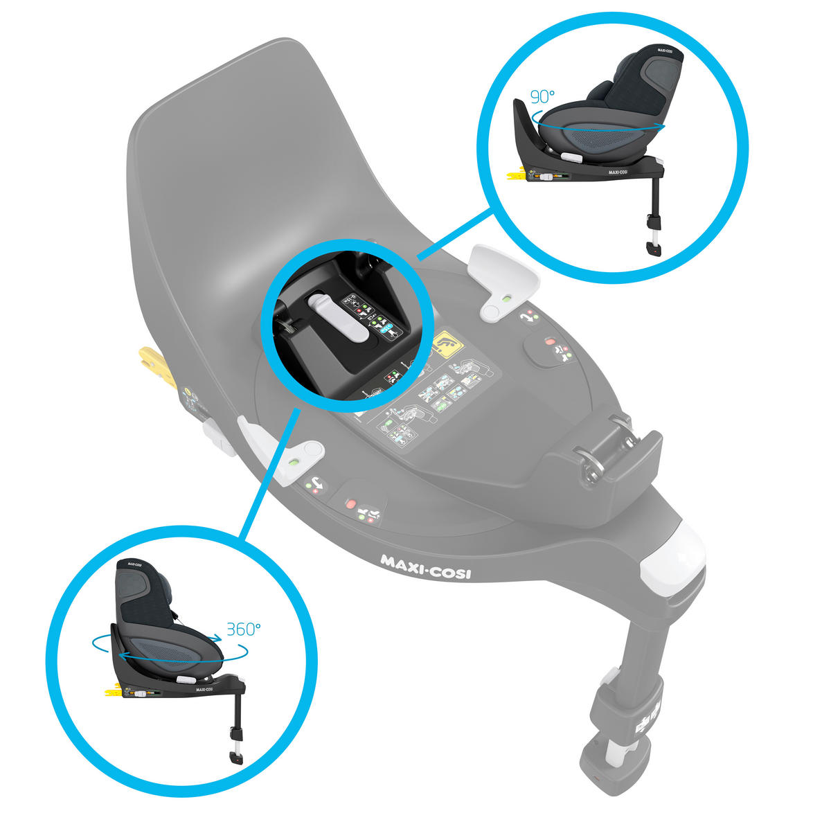 ISOFIXSTATION FAMILY FIX 360 Family Fix 360  - Schwarz, Basics, Kunststoff (40/88/64cm) - Maxi-Cosi