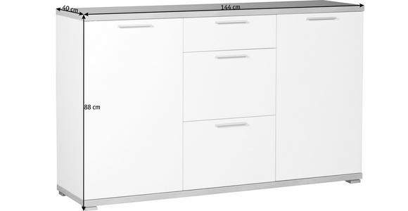 SIDEBOARD 144/88/40 cm  - Eichefarben/Alufarben, Design, Holzwerkstoff/Kunststoff (144/88/40cm) - Carryhome