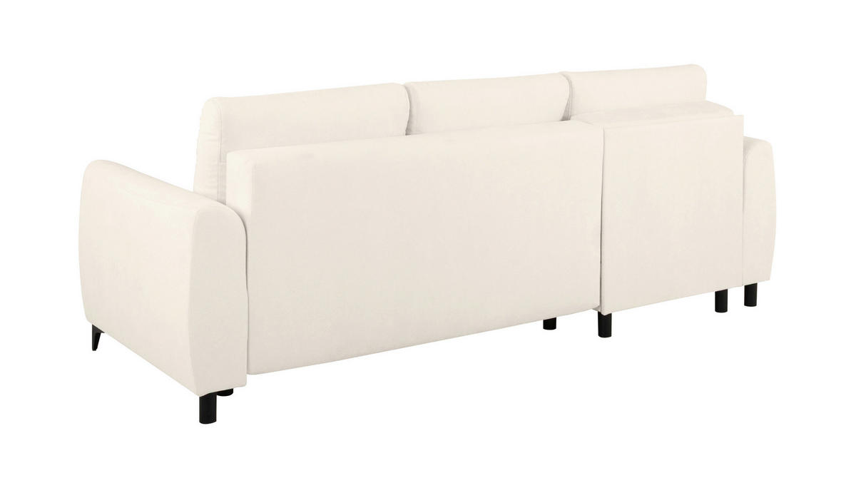 ECKSOFA Moli Creme Bouclé  - Creme/Schwarz, Design, Textil/Metall (236/148cm) - MID.YOU