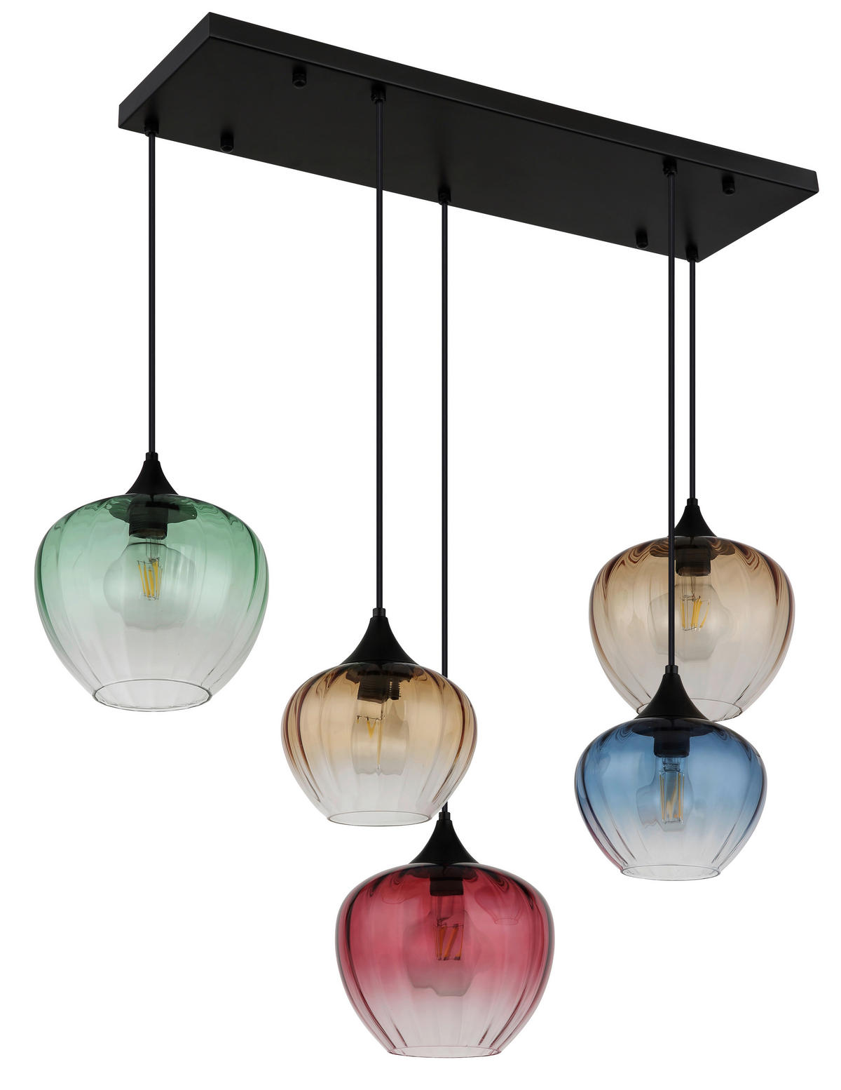HÄNGELEUCHTE SANDER 86/39/120 cm  - Klar/Schwarz, Basics, Glas/Textil (86/39/120cm) - Globo