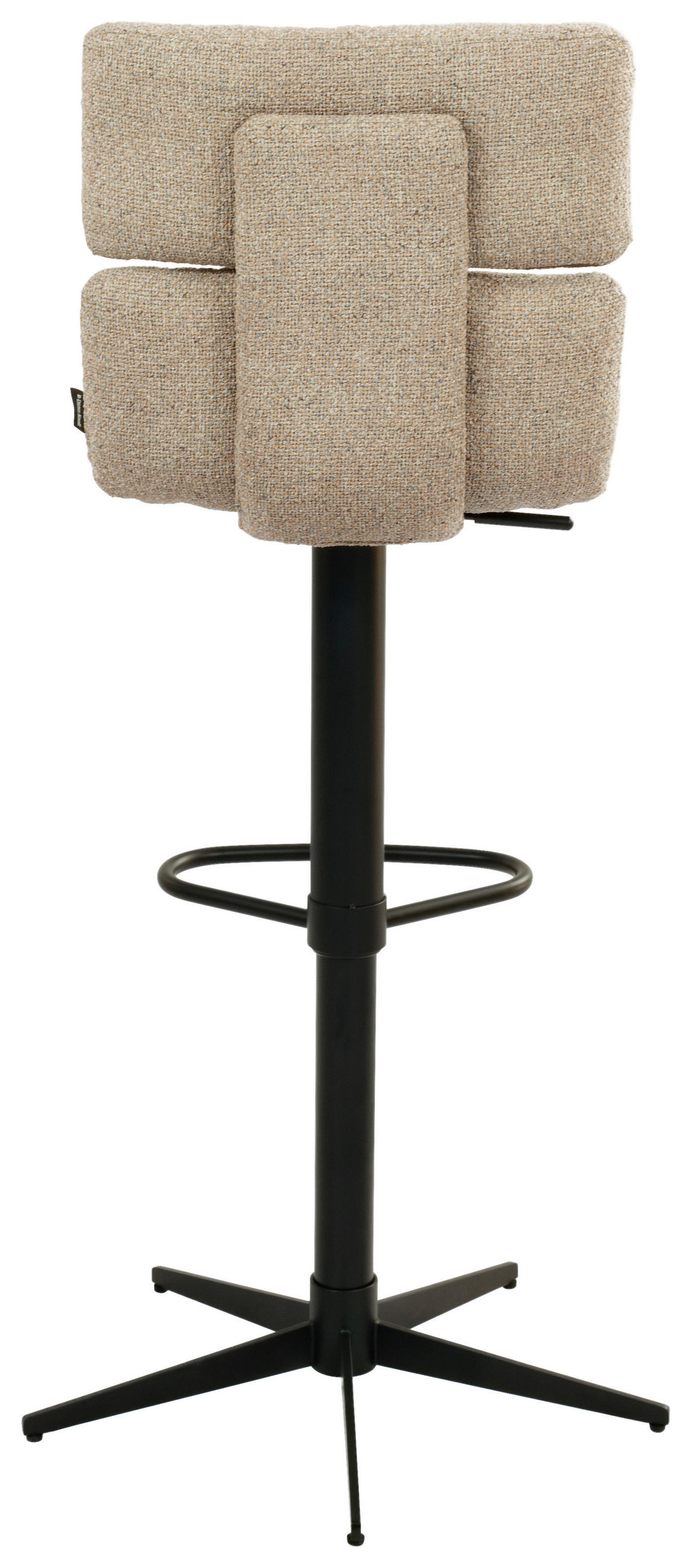 BARHOCKER Webstoff Braun, Schwarz Eisen Lederauswahl, Stoffauswahl, Wippfunktion, Sitzfläche 360° drehbar  - Schwarz/Braun, Design, Textil/Metall (42/99-117/50cm) - Dieter Knoll