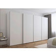SCHWEBETÜRENSCHRANK 400/223/68 cm 4-türig Weiß, Weiß Hochglanz  - Weiß Hochglanz/Alufarben, Basics, Holzwerkstoff/Metall (400/223/68cm) - Novel
