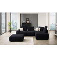 ECKSOFA in Velours Anthrazit  - Anthrazit/Schwarz, Design, Kunststoff/Textil (326/236cm) - Xora