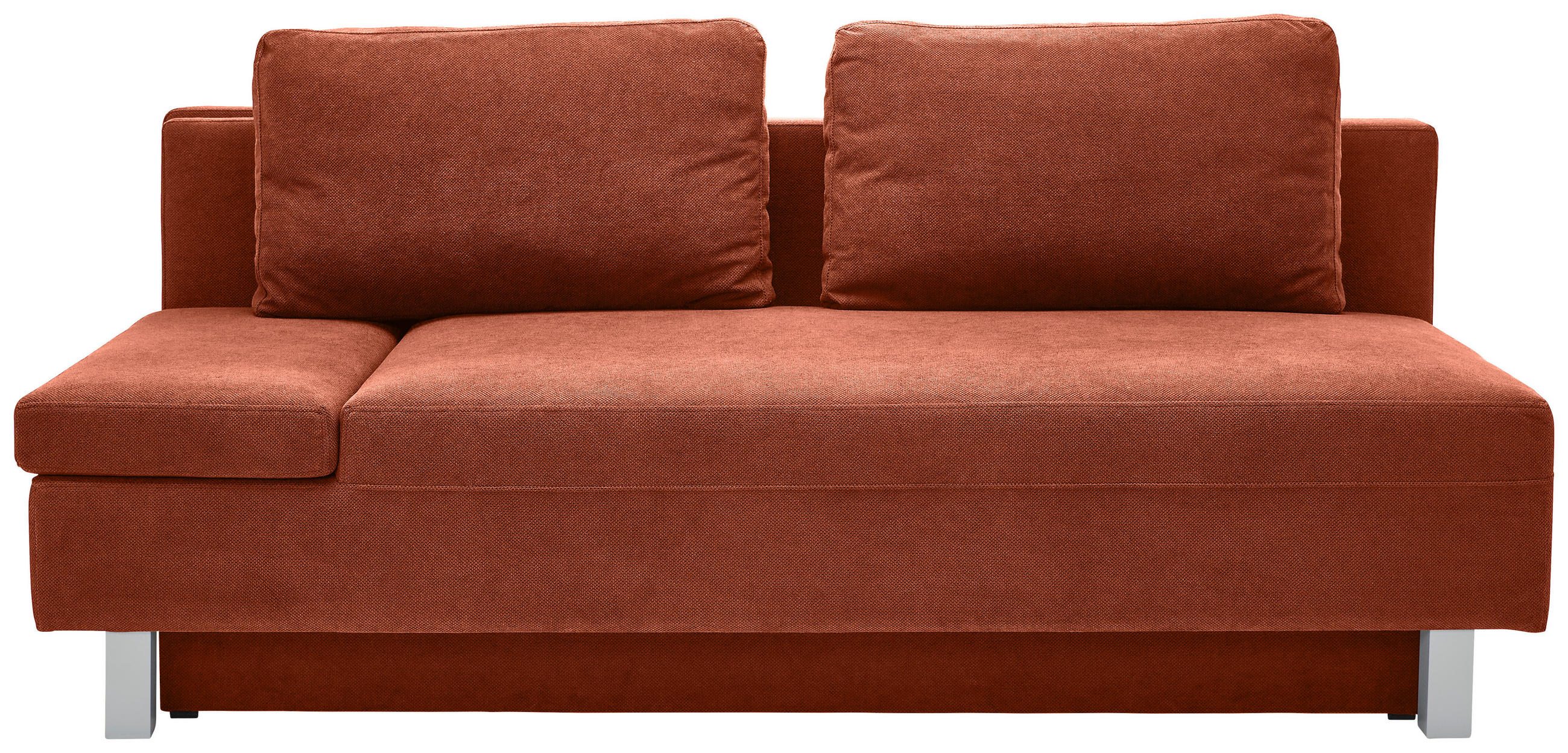 SCHLAFSOFA Flachgewebe Kupferfarben  - Chromfarben/Kupferfarben, Design, Holz/Textil (205/77-93/99cm) - Novel