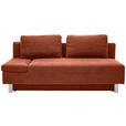 SCHLAFSOFA Flachgewebe Kupferfarben  - Chromfarben/Kupferfarben, Design, Holz/Textil (205/77-93/99cm) - Novel