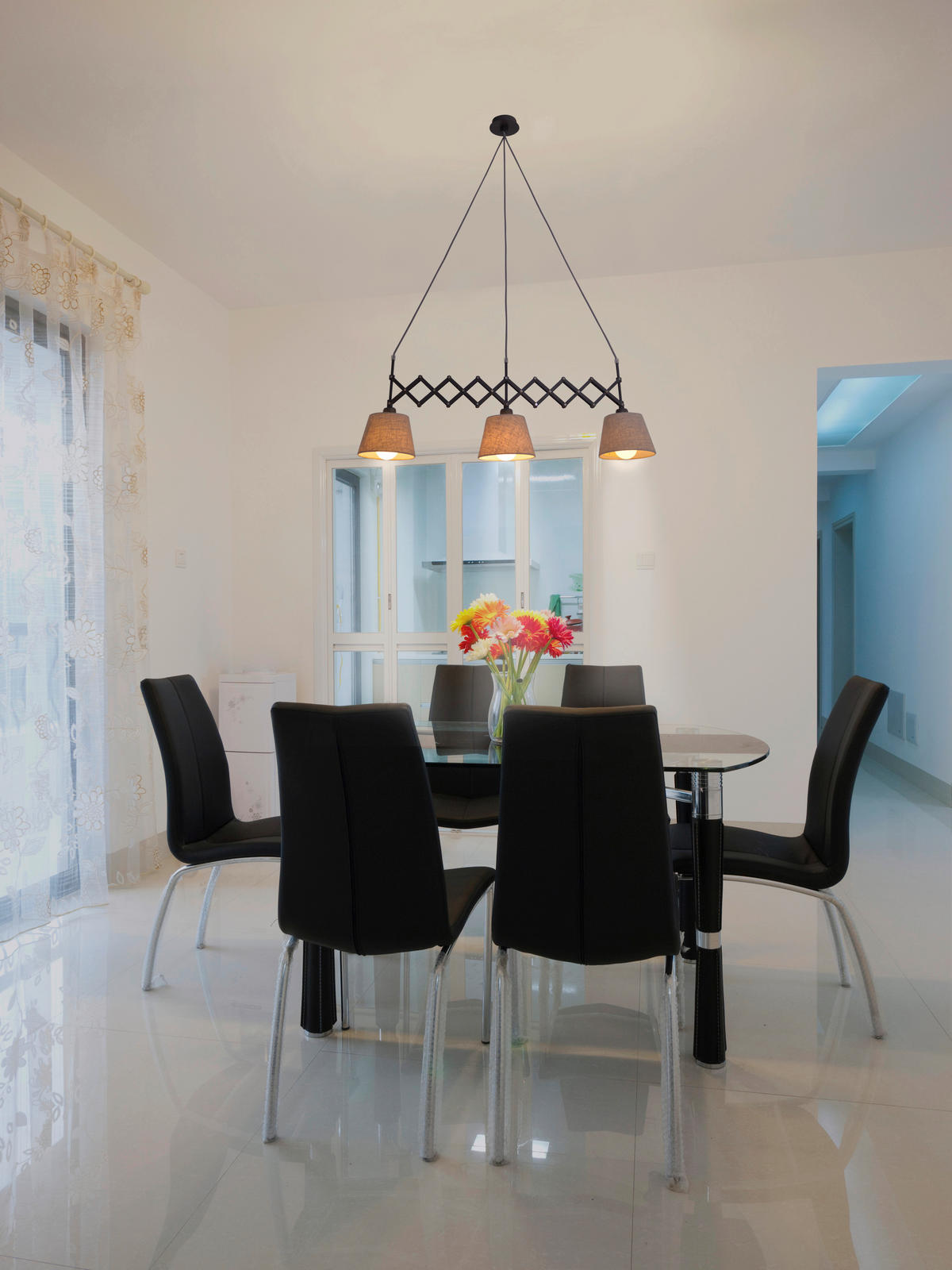 HÄNGELEUCHTE Adrienne 52-86/130 cm   - Beige, Trend, Kunststoff/Textil (52-86/130cm) - Näve