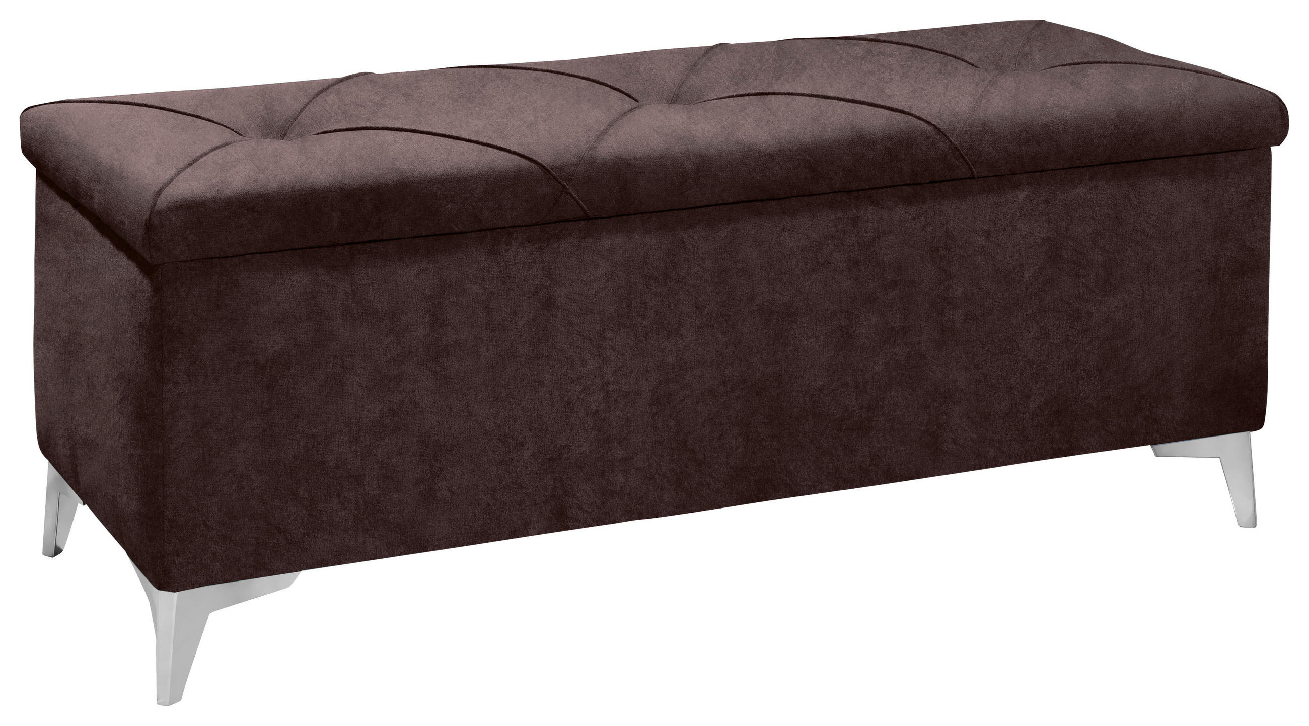 BETTBANK Mikrofaser Aubergine  - Silberfarben/Aubergine, KONVENTIONELL, Kunststoff/Textil (140/52/50cm) - Esposa