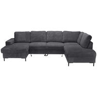 WOHNLANDSCHAFT Anthrazit Cord  - Anthrazit/Schwarz, KONVENTIONELL, Textil/Metall (148/303/197cm) - Carryhome