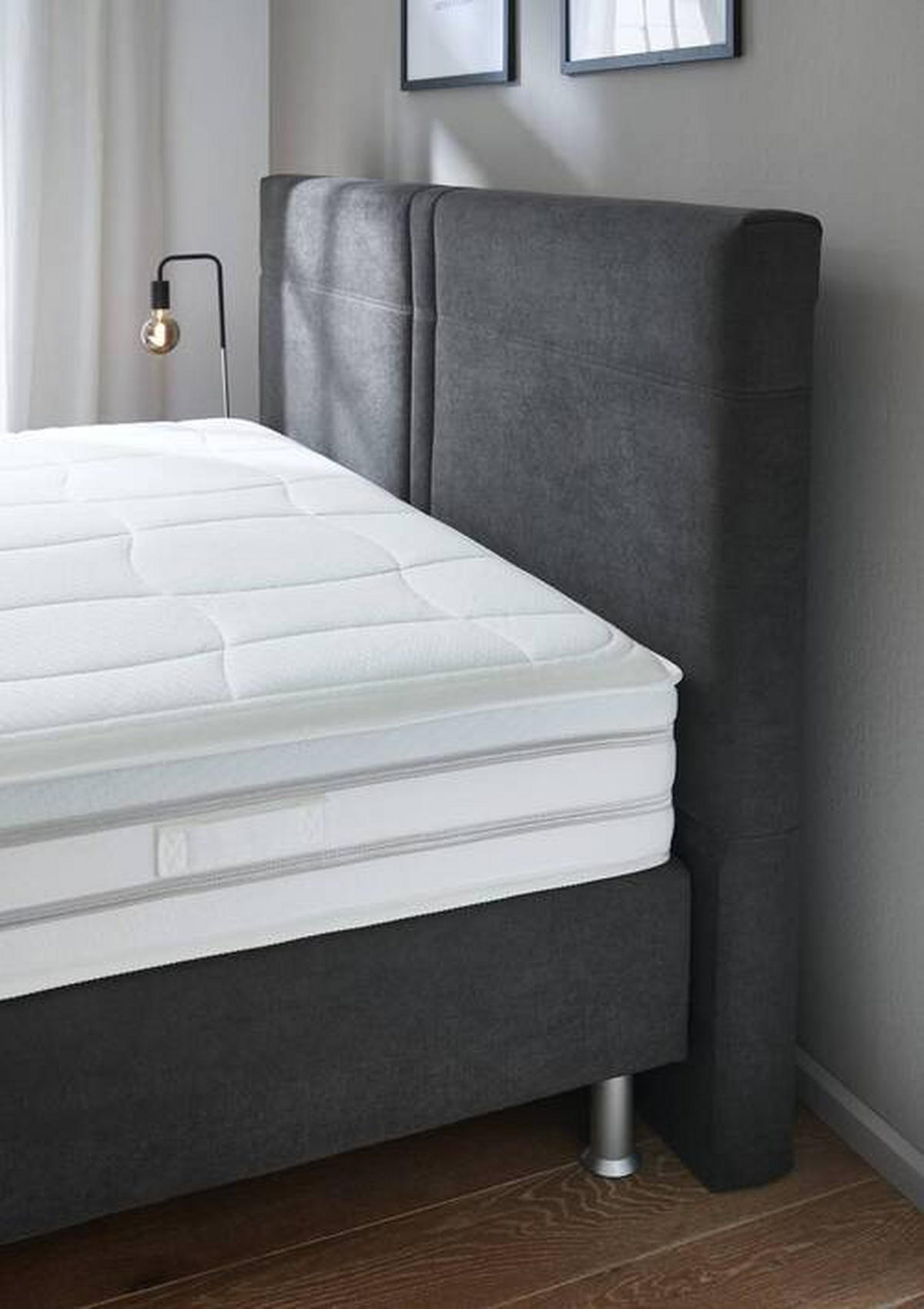 BOXSPRINGBETT 180/200 cm  in Anthrazit  - Anthrazit/Alufarben, Design, Kunststoff/Textil (180/200cm) - Beldomo - Sleep