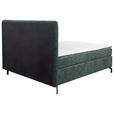 BOXSPRINGBETT 160/200 cm,  in Dunkelgrau, Topper, H2 + H3 = mittel + fest  - Dunkelgrau/Schwarz, Design, Textil/Metall (160/200cm) - Esposa