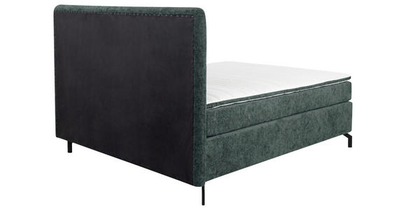 BOXSPRINGBETT 160/200 cm,  in Dunkelgrau, Topper, H2 + H3 = mittel + fest  - Dunkelgrau/Schwarz, Design, Textil/Metall (160/200cm) - Esposa
