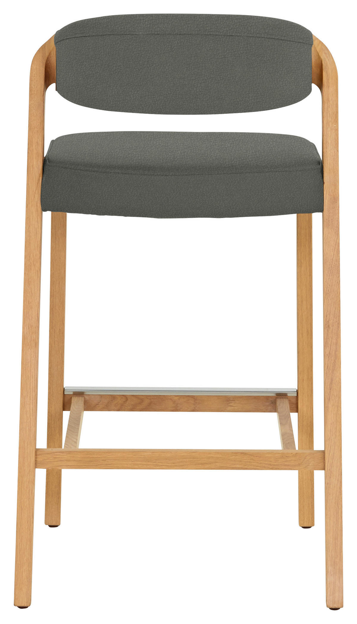 TRESENSTUHL in Grau, Wildeiche  - Wildeiche/Grau, Natur, Leder/Holz (51/93/49cm) - Voglauer