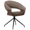 ARMLEHNSTUHL  Sitzfläche 360° drehbar, automatische Rückholfunktion Webstoff, Mikrofaser  - Schwarz/Braun, Design, Textil/Metall (60/83/62cm) - Novel