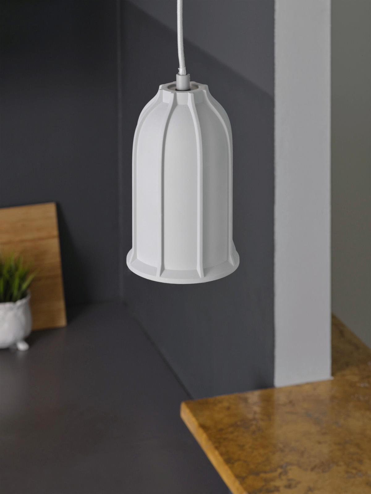 HÄNGELEUCHTE 11.5/123.5 cm  - Dunkelgrau, Basics, Stein/Metall (11.5/123.5cm) - Osram