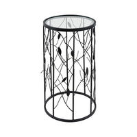 BEISTELLTISCH in Metall, Glas  - Schwarz, Basics, Glas/Metall (38,5/61cm) - Ambia Home