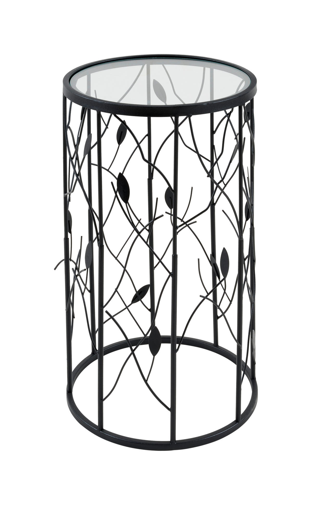 BEISTELLTISCH in Metall, Glas  - Schwarz, Basics, Glas/Metall (38,5/61cm) - Ambia Home