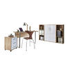 BÜRO erweiterbar, abschließbar Weiß Hochglanz, Sonoma Eiche - Weiß Hochglanz/Sonoma Eiche, MODERN, Holzwerkstoff/Metall - MID.YOU