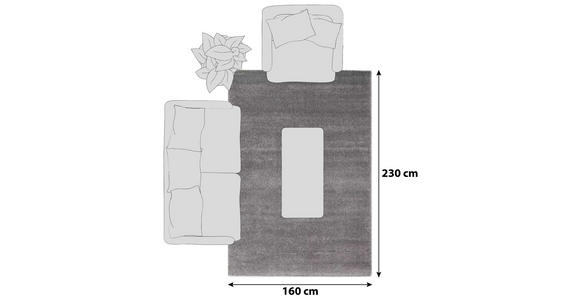 HOCHFLORTEPPICH 160/230 cm Bellevue Grau - Grau, Basics, Textil (160/230cm) - Novel