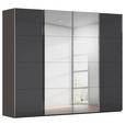 SCHWEBETÜRENSCHRANK 271/223/68 cm 4-türig Graphitfarben, Schwarz  - Chromfarben/Graphitfarben, Design, Glas/Holzwerkstoff (271/223/68cm) - Novel