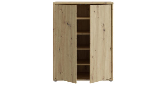 SCHUHSCHRANK 74,5/99,1/34,9 cm  - Eiche Artisan/Grau, MODERN, Holzwerkstoff/Kunststoff (74,5/99,1/34,9cm) - Xora