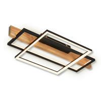 LED-DECKENLEUCHTE 55/30/8 cm   - Eichefarben/Schwarz, Natur, Holz/Metall (55/30/8cm) - Briloner