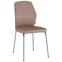 STOLICA  boje kroma, svijetlo smeđa  metal, tekstil      - svijetlo smeđa/boje kroma, Design, metal/tekstil (47/90/58cm) - Carryhome