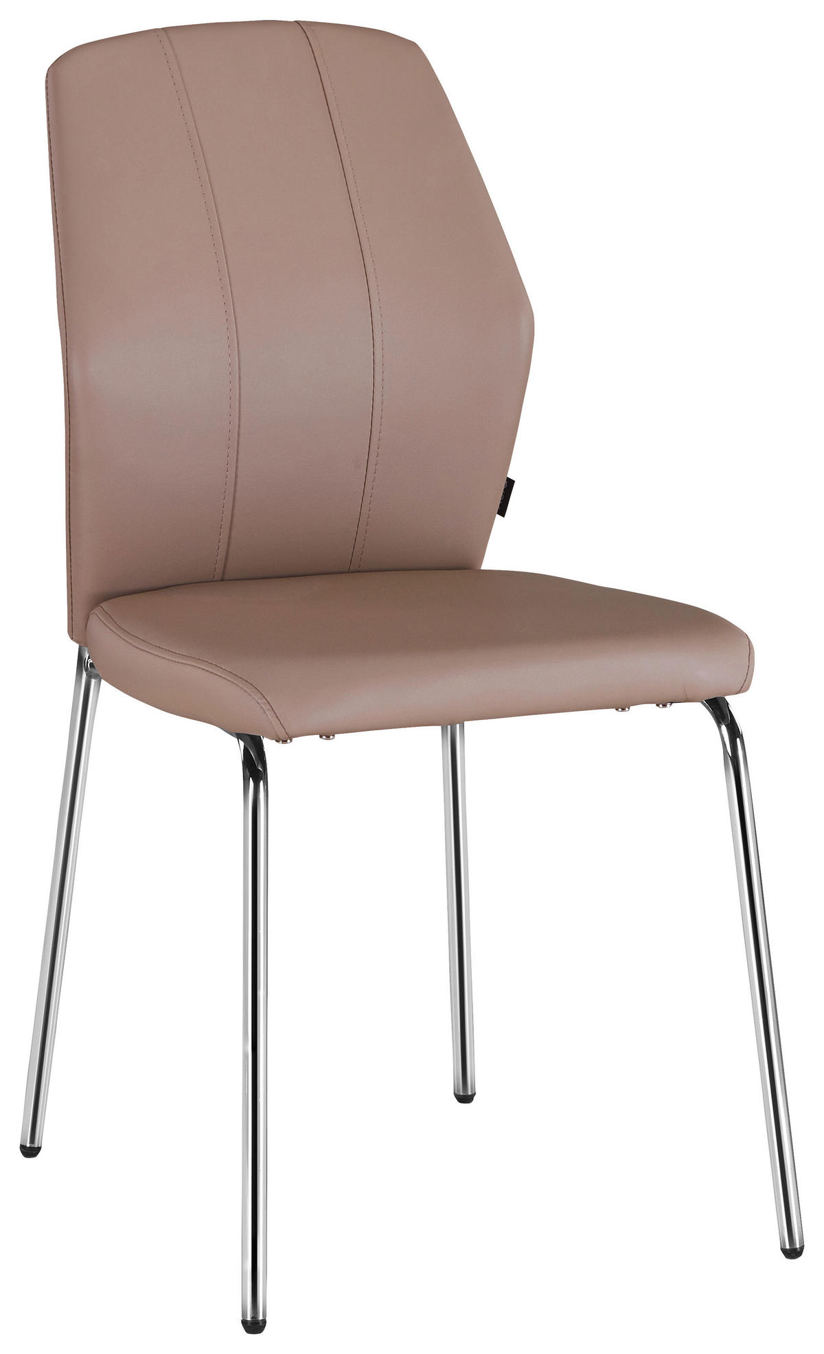 STOLICA  boje kroma, svijetlo smeđa  metal, tekstil      - svijetlo smeđa/boje kroma, Design, metal/tekstil (47/90/58cm) - Carryhome