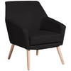 SESSEL in Lederlook Schwarz  - Buchefarben/Schwarz, Design, Holz/Textil (67/81/71cm) - Max Winzer
